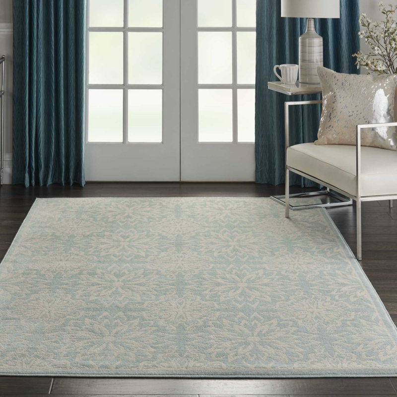 Waverly Baby Boggess Floral Ivory/Seafoam Green Area Rug & Reviews